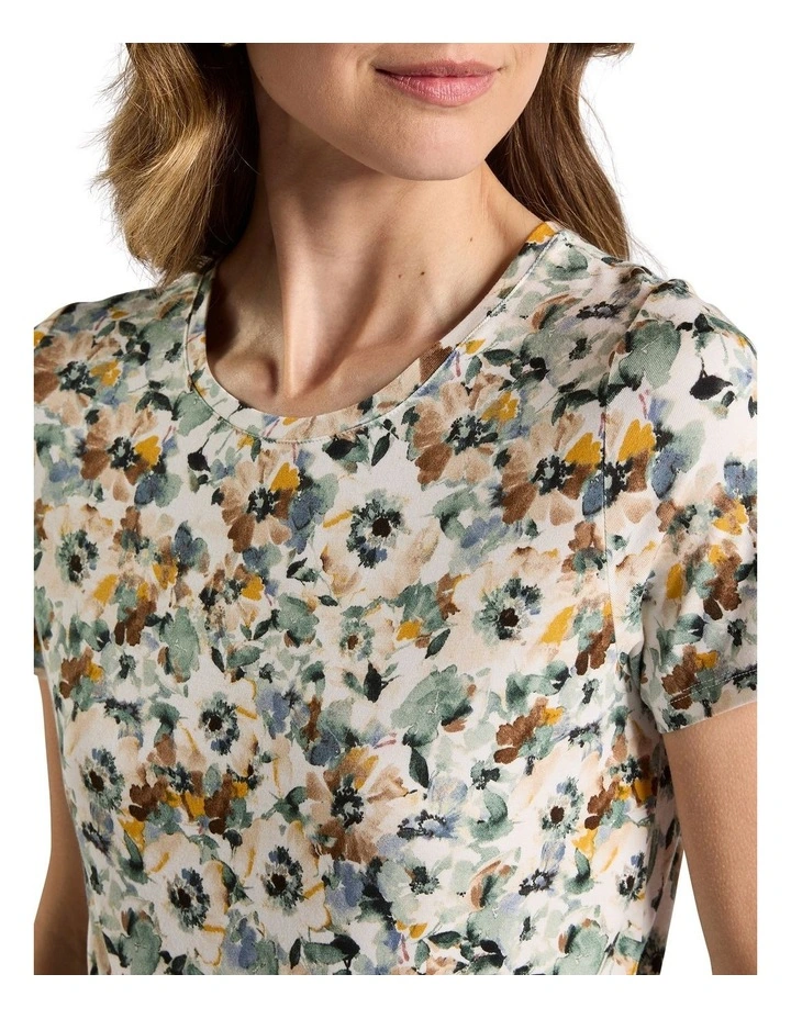 Seattle Bamboo Tee in Sage Multi image 3
