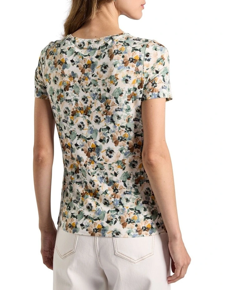 Seattle Bamboo Tee in Sage Multi image 4