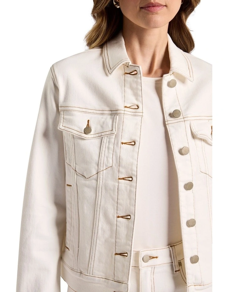 Aspen Denim Jacket in White image 3