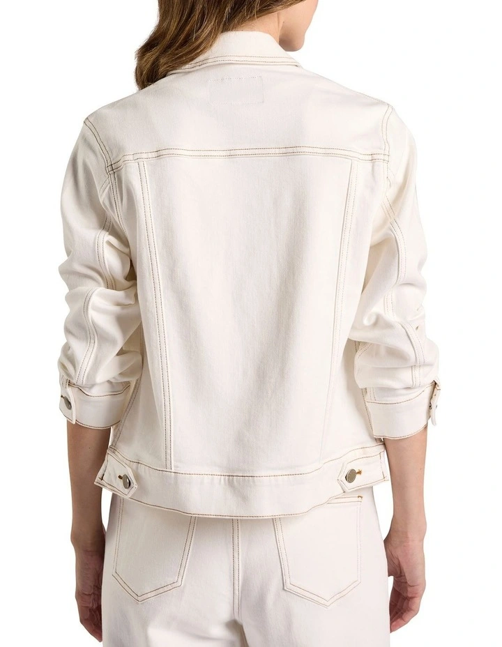 Aspen Denim Jacket in White image 5