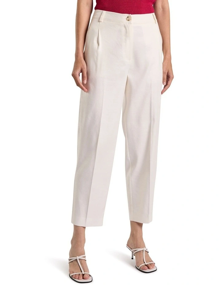 Alima Stretch Linen Pant in Ivory image 2