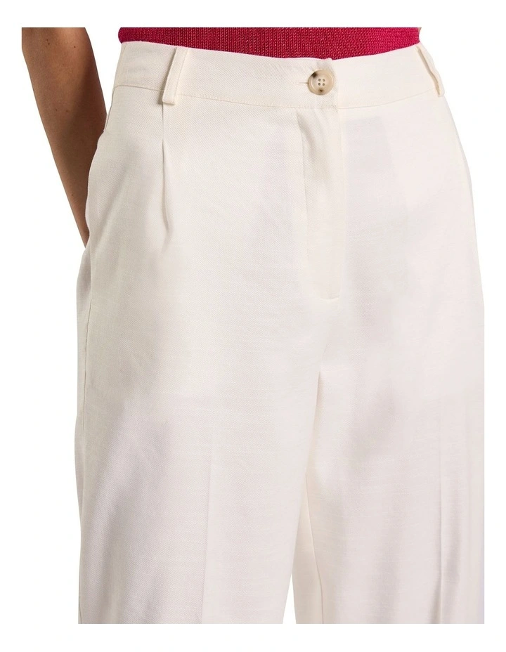Alima Stretch Linen Pant in Ivory image 3