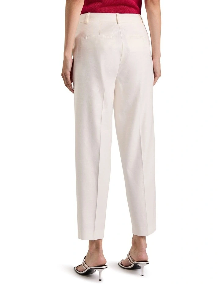 Alima Stretch Linen Pant in Ivory image 4