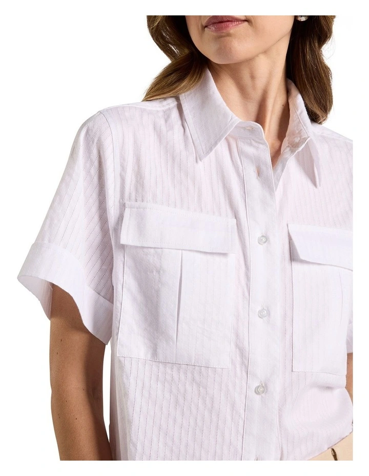 Trina Cotton Shirt in White image 3