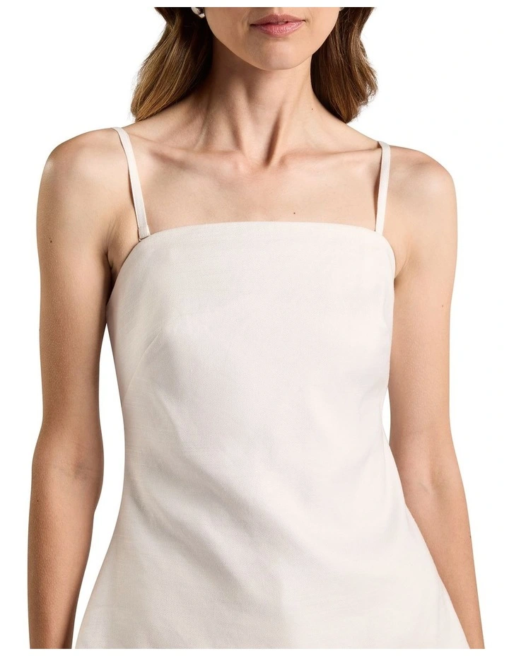 Alima Stretch Linen Top in Ivory image 3