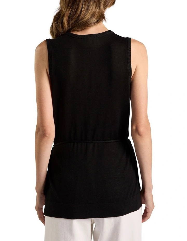 Jordan Silk Blend Knit Vest in Black image 4
