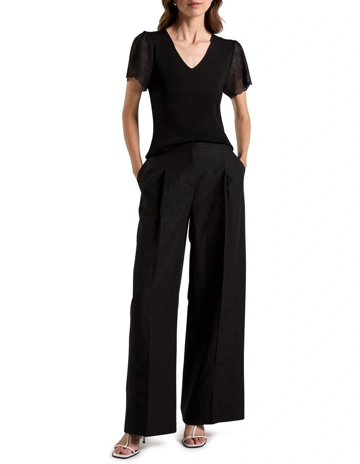 Youlli Knit Top in Black image 2