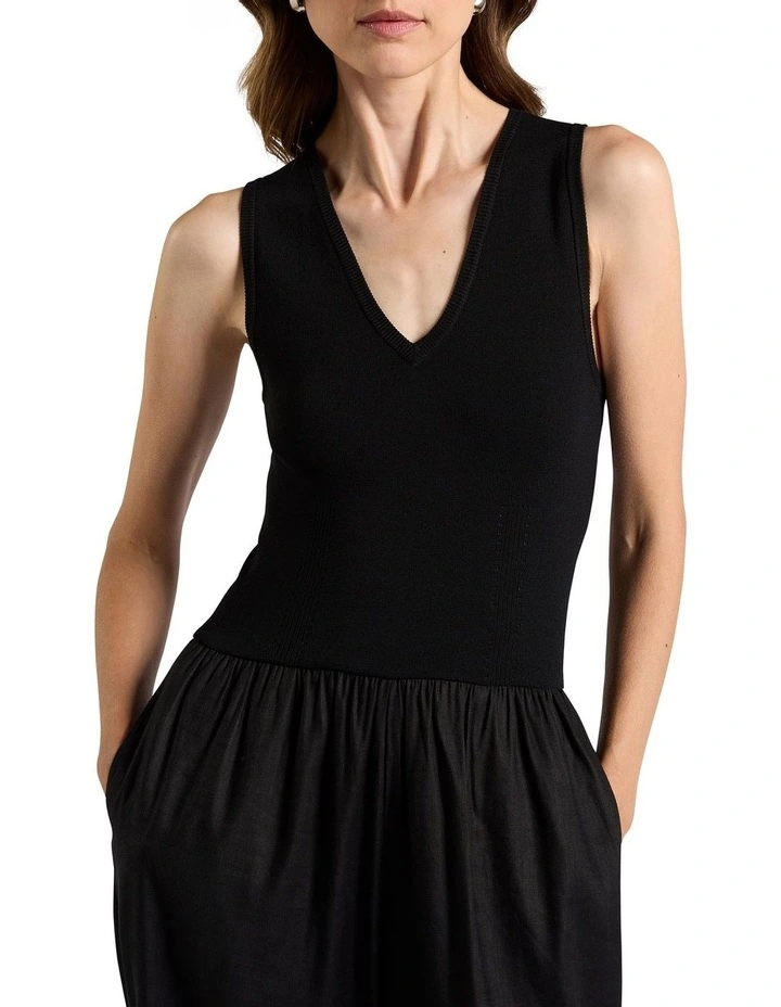 Carla Mix Media Jumpsuit in Black image 2