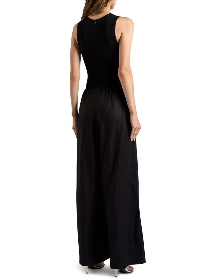 Carla Mix Media Jumpsuit in Black image 3