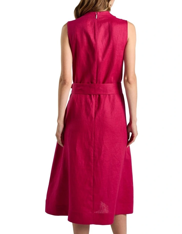 Orsa Linen Dress in Beetroot image 4