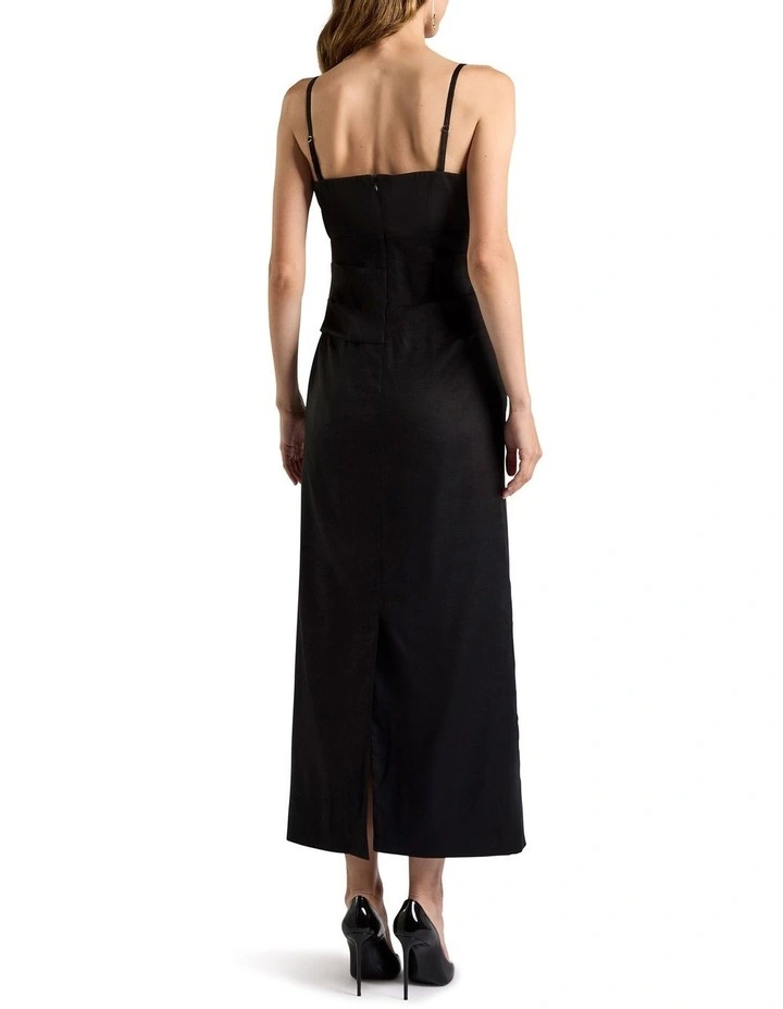 Arwen Strapless Linen Dress in Black image 4