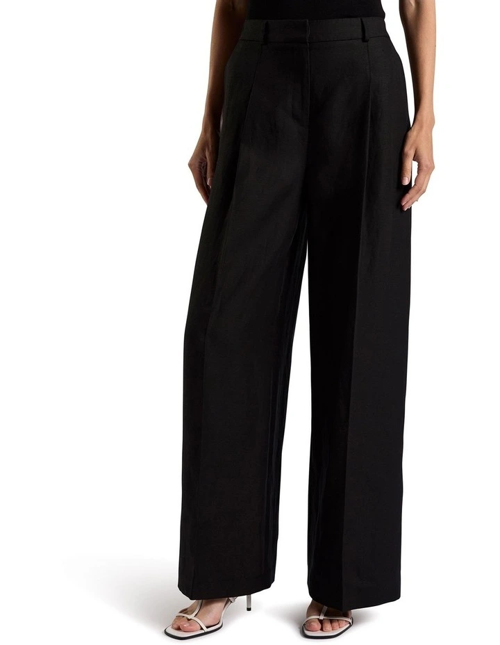 Althea Linen Blend Pant in Black image 2