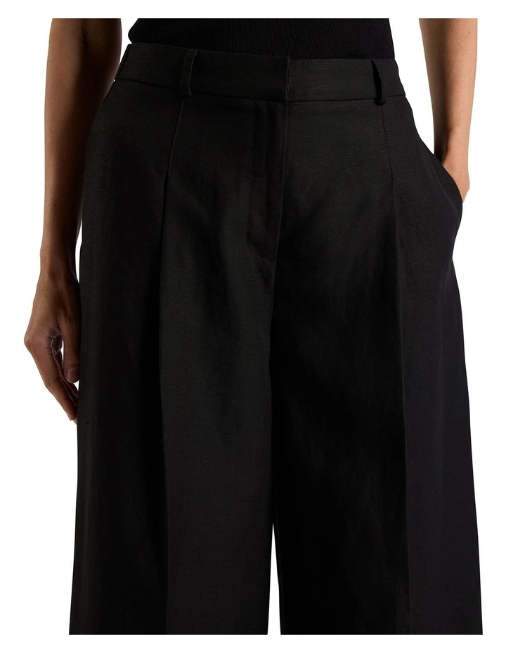 Althea Linen Blend Pant in Black image 3