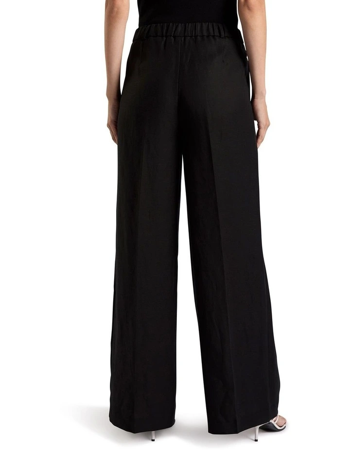 Althea Linen Blend Pant in Black image 4