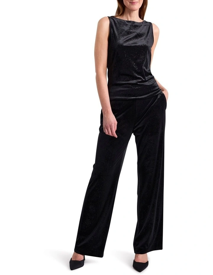 Ottillie Velvet Top in Black Sparkle image 2