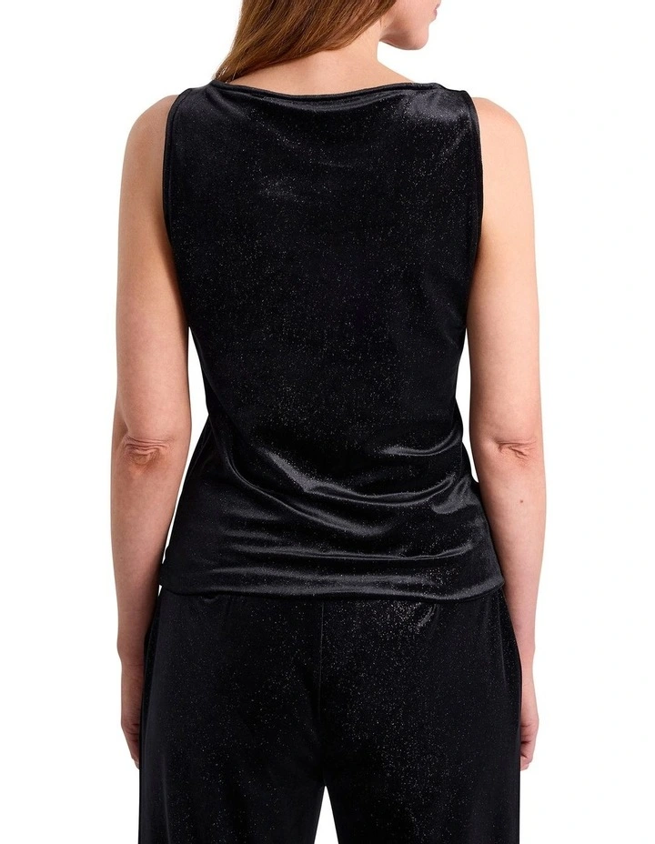Ottillie Velvet Top in Black Sparkle image 4