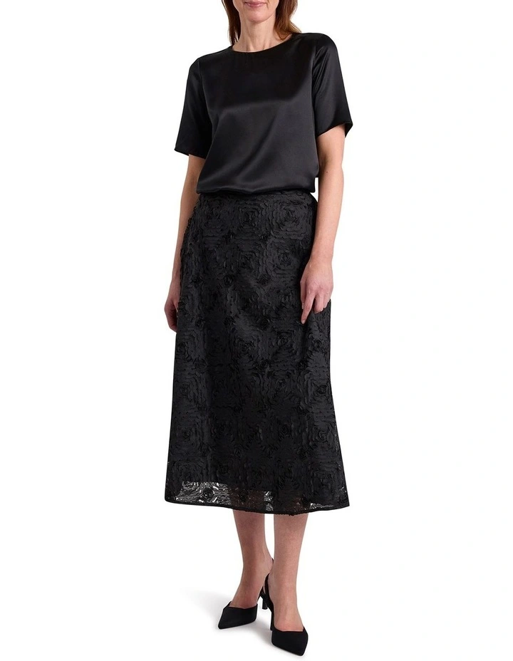 Emiline Silk Tee in Black image 2