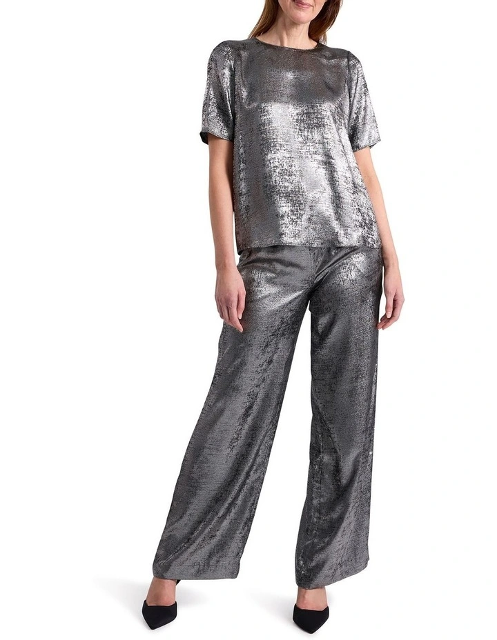 Rumi Metallic Tee in Platinum image 2