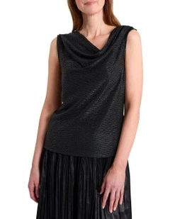 Lexah Foil Jersey Top in Black