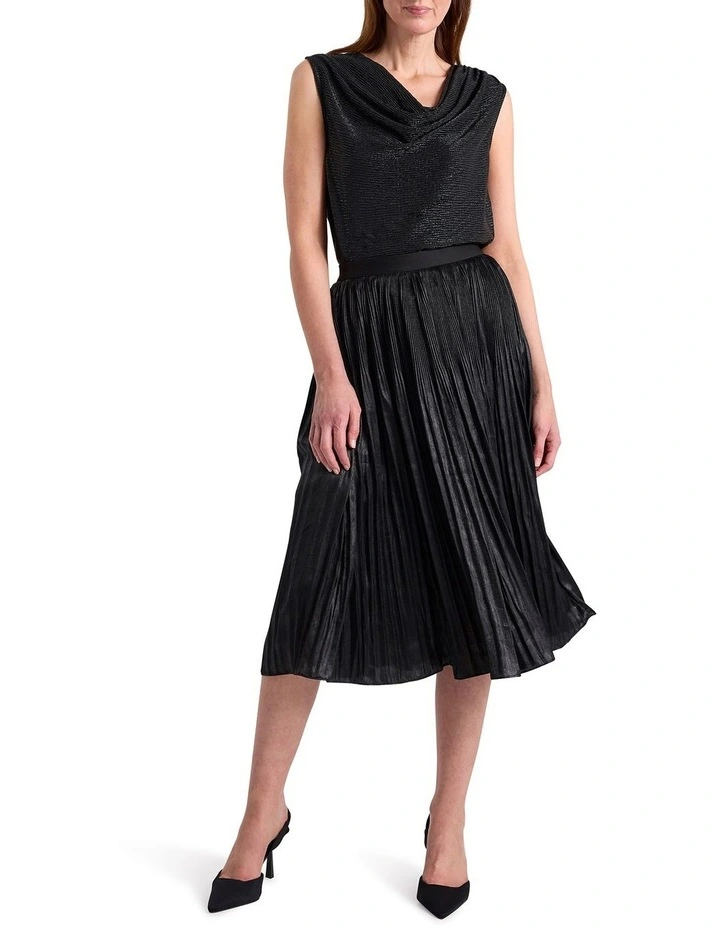 Lexah Foil Jersey Top in Black image 2