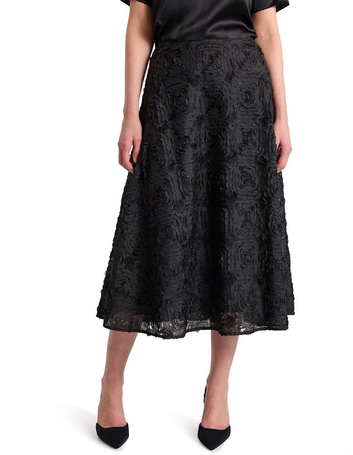 Lumen Midi Skirt in Black image 2