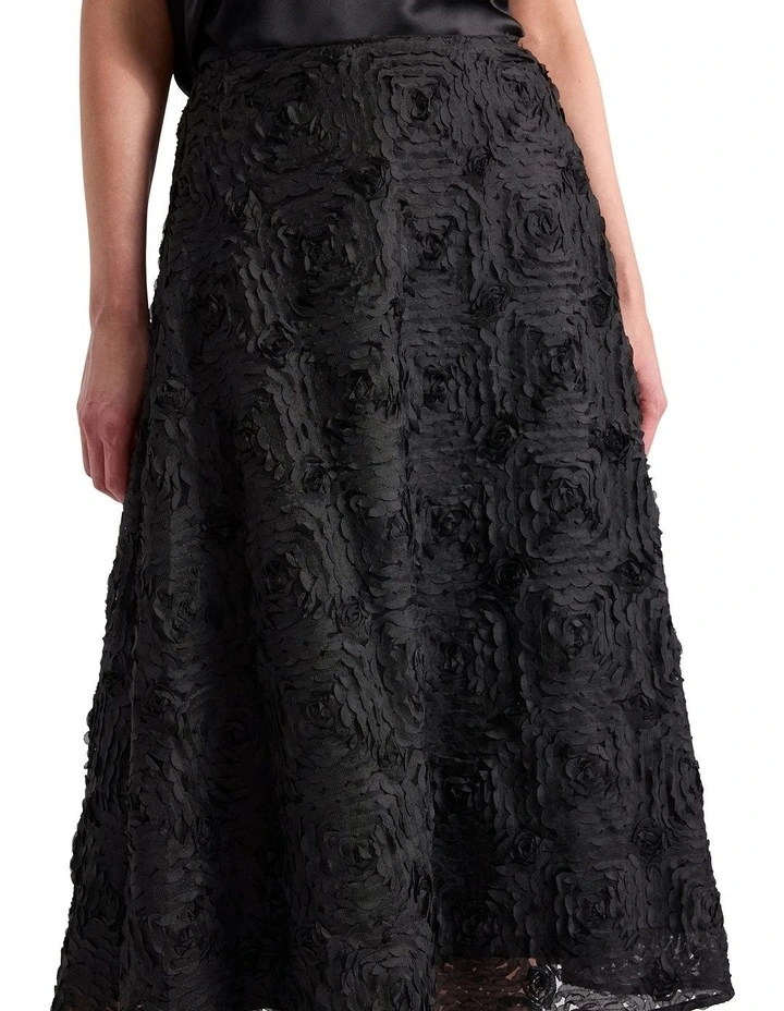 Lumen Midi Skirt in Black image 3
