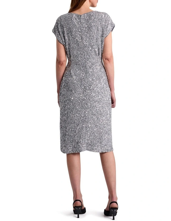 Phylis Sequin Dress in Platinum image 3
