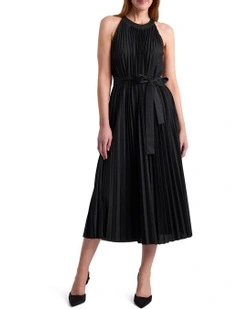 Persephone Pleated Dress in Black