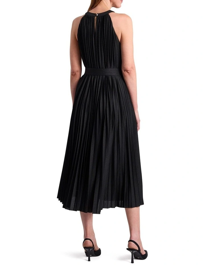 Persephone Pleated Dress in Black image 3