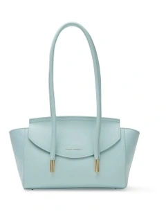 Velda Leather Shoulder Bag in Cornflower Blue