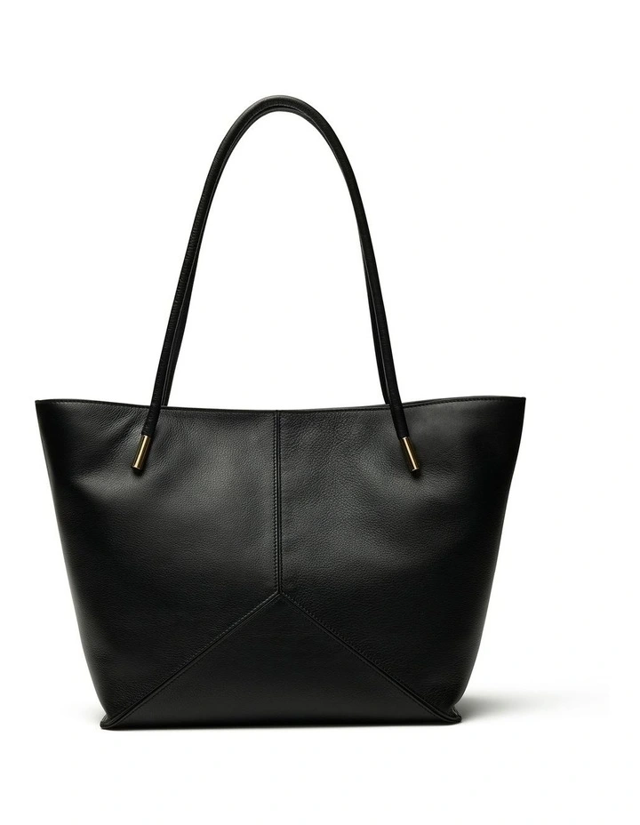 Merida Leather Tote Bag in Black image 2