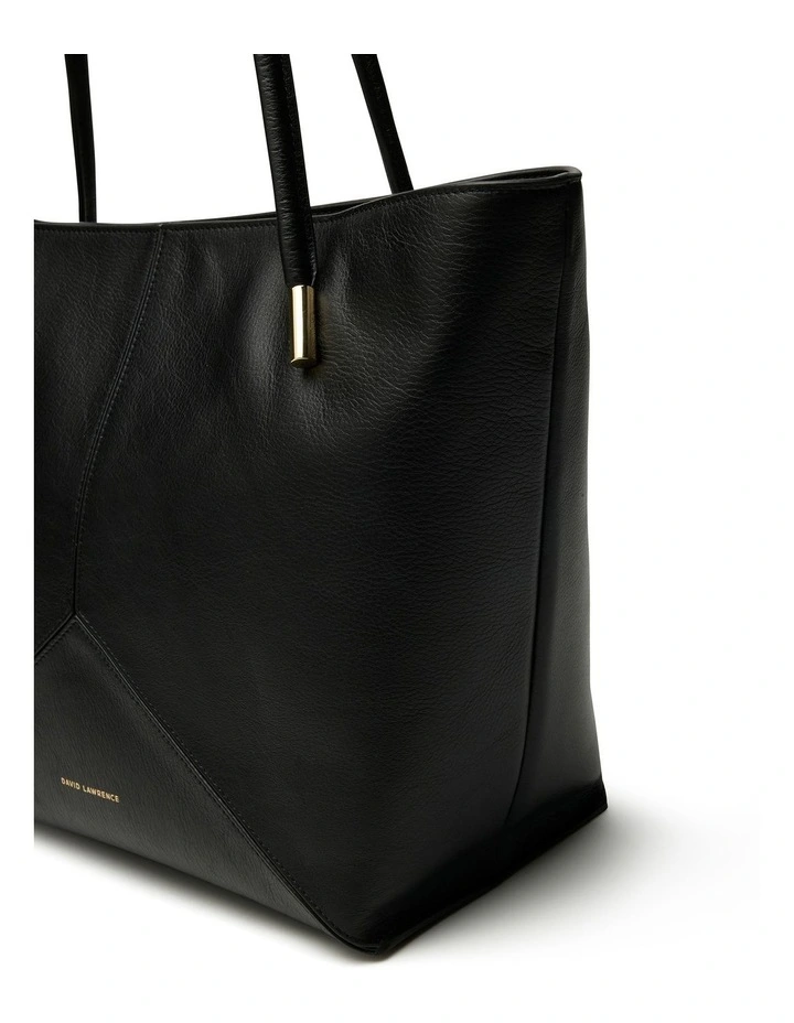 Merida Leather Tote Bag in Black image 3