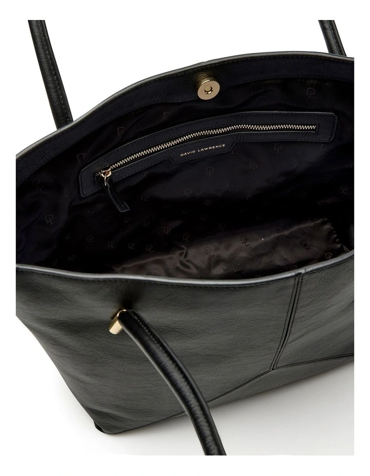 Merida Leather Tote Bag in Black image 4