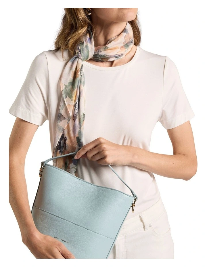 Helvetica Leather Bucket Bag in Cornflower Blue image 5