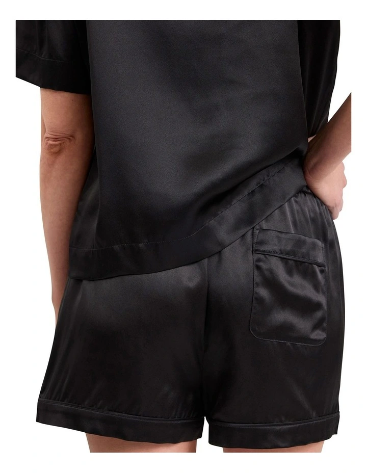 Cannes Silk Sleep Short in Black image 4