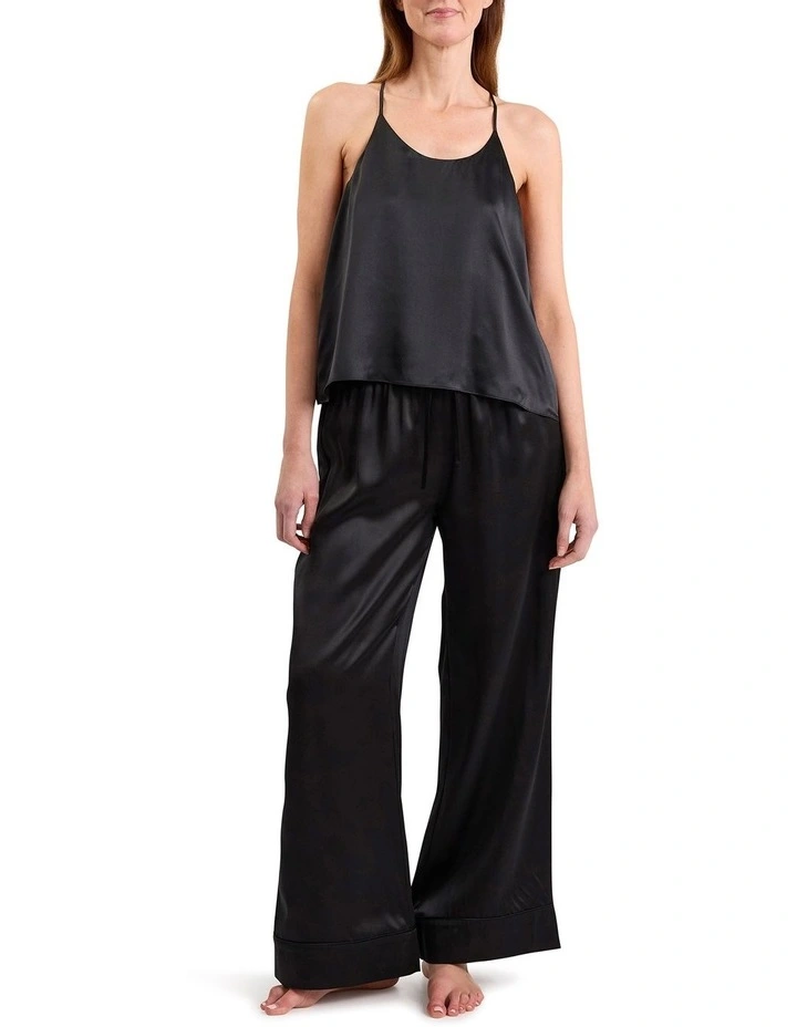 Cannes Silk Sleep Cami in Black image 2