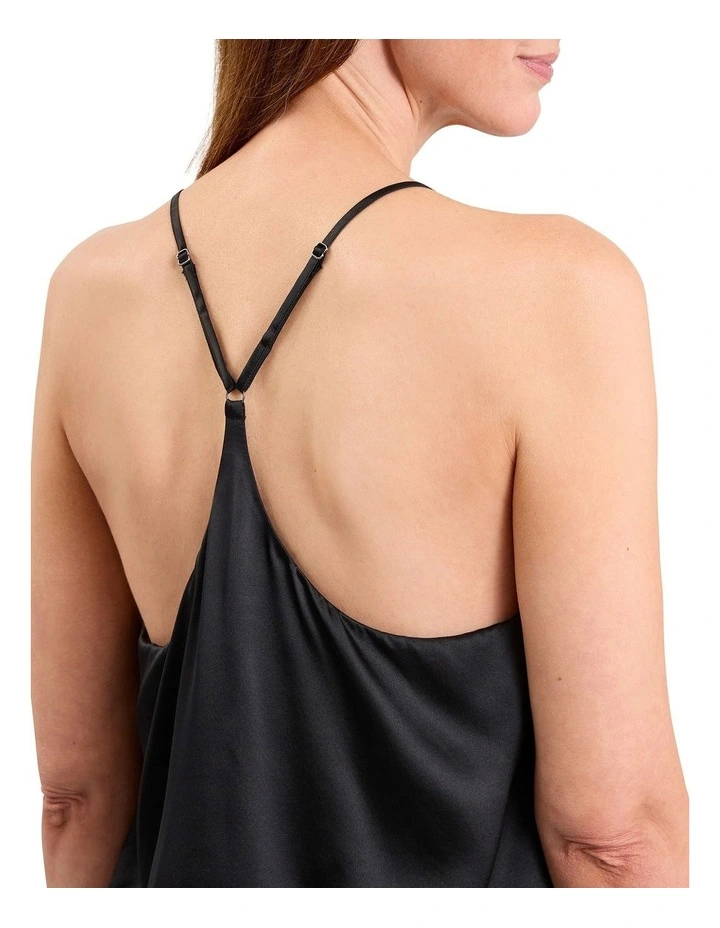 Cannes Silk Sleep Cami in Black image 4