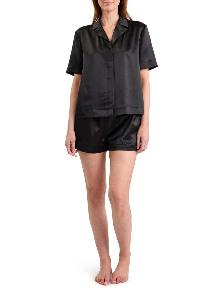 Cannes Silk Sleep Shirt in Black image 2