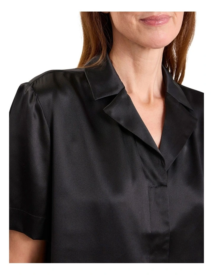 Cannes Silk Sleep Shirt in Black image 3