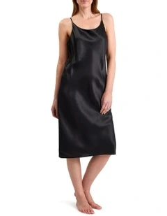 Cannes Silk Sleep Dress in Black