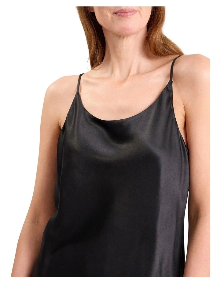 Cannes Silk Sleep Dress in Black image 3