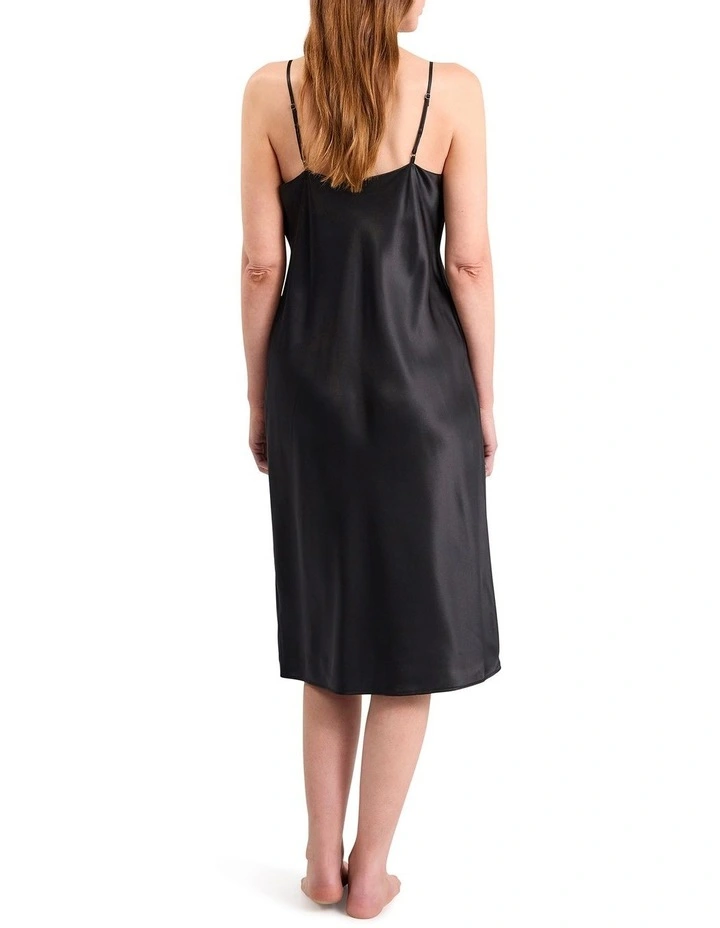 Cannes Silk Sleep Dress in Black image 4