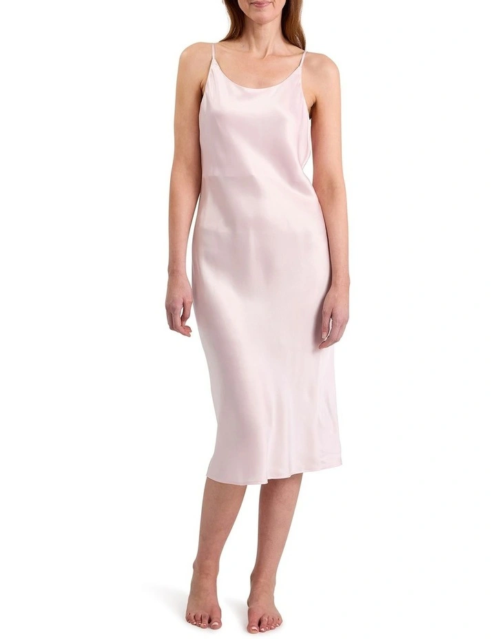 Cannes Silk Sleep Dress in Peony Pink image 1