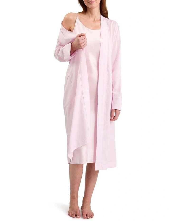 Cannes Silk Sleep Dress in Peony Pink image 2