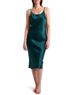 Cannes Silk Sleep Dress in Emerald
