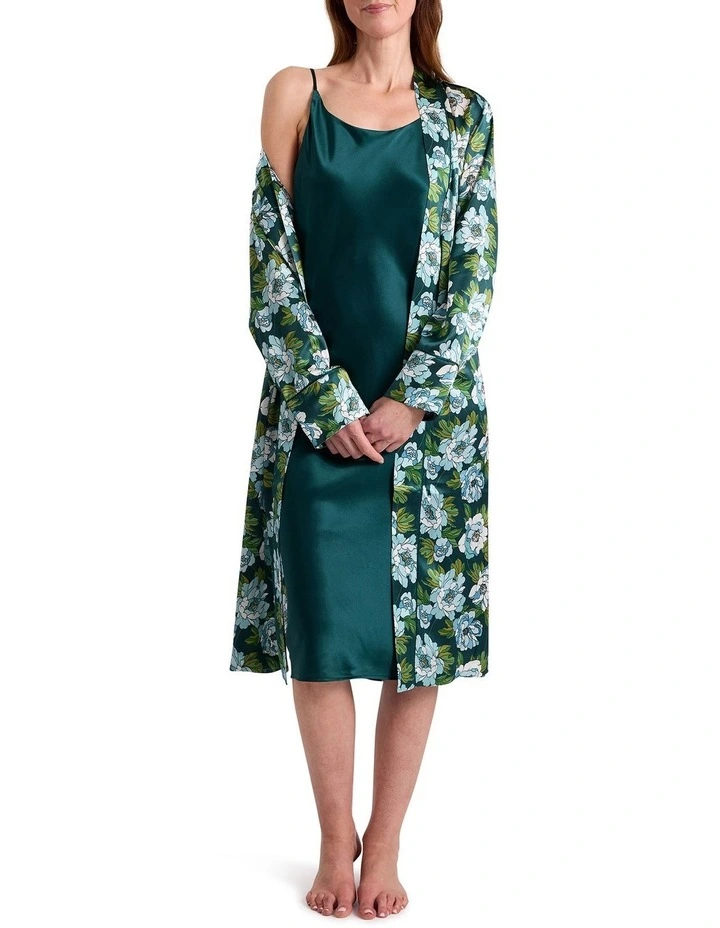 Cannes Silk Sleep Dress in Emerald image 2