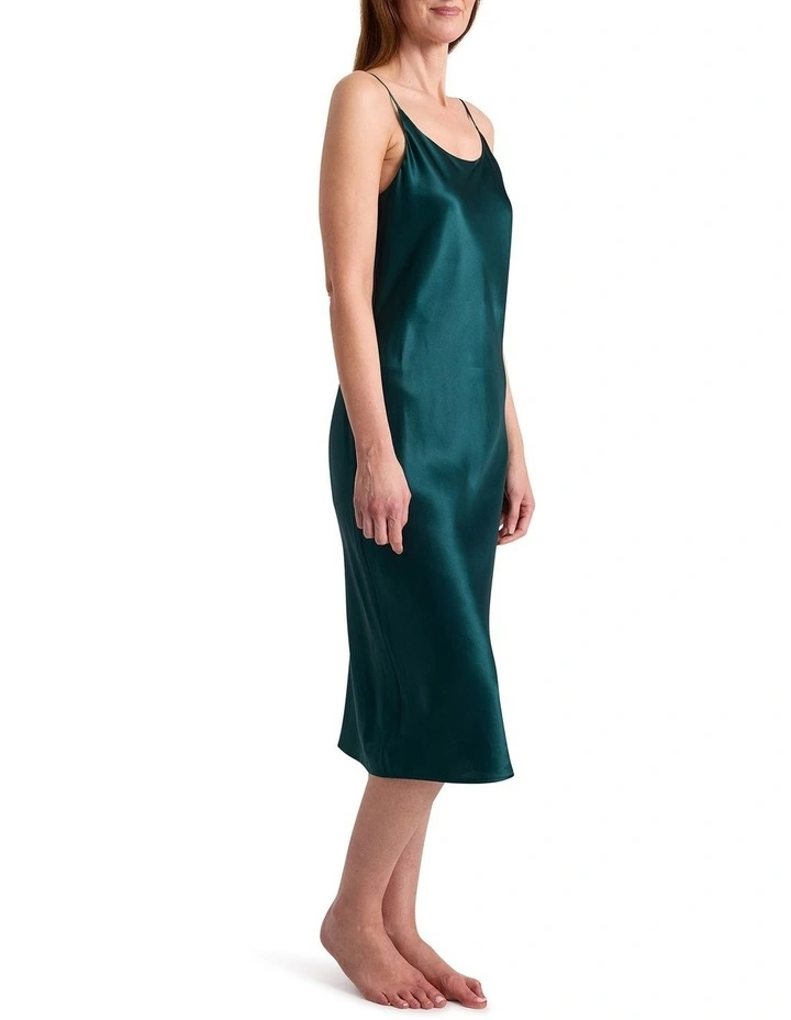 Cannes Silk Sleep Dress in Emerald image 4