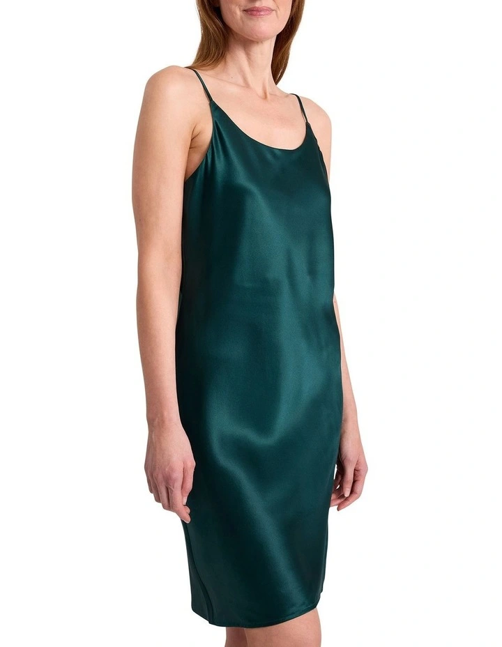 Cannes Short Silk Sleep Dress in Emerald image 4