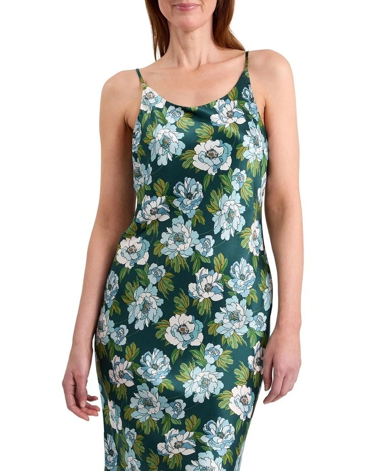 Acacia Silk Sleep Dress in Emerald Multi image 2