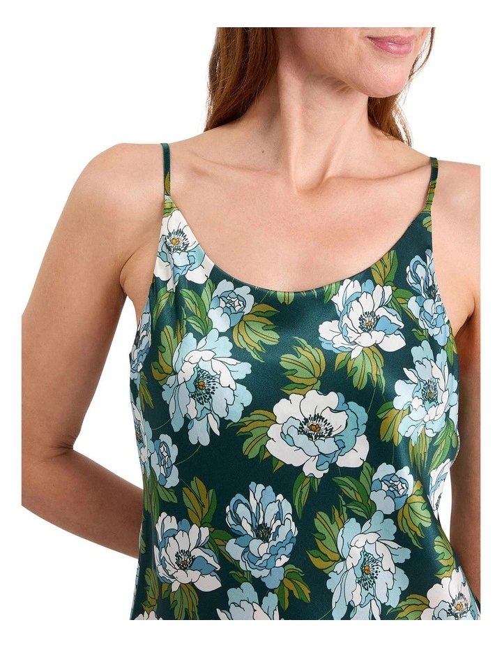 Acacia Silk Sleep Dress in Emerald Multi image 3